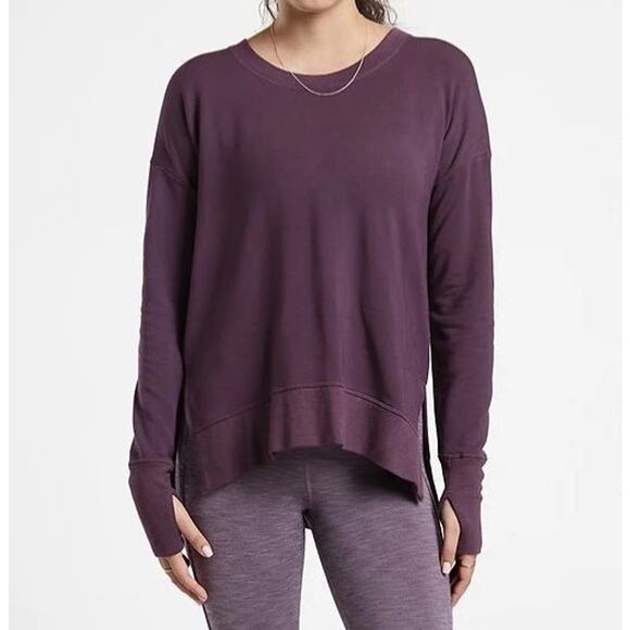 Athleta Coaster Luxe Sweatshirt Deep Crocus Violet Cozy Relaxed Womens Size XXS - Picture 12 of 12